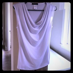 White scoop neck shirt